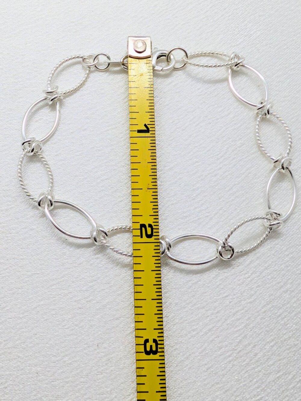 NEW 7 inch open link sterling silver bracelet - Picture 6 of 9